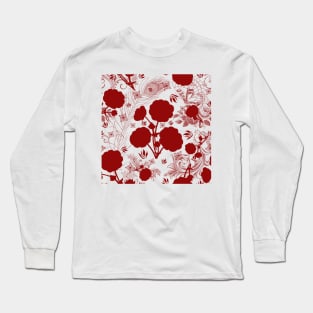 Cinquefoil Flowers in red Long Sleeve T-Shirt